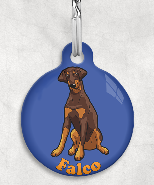 doberman-bruin-Naam-Los-huisdierpenning-blauw