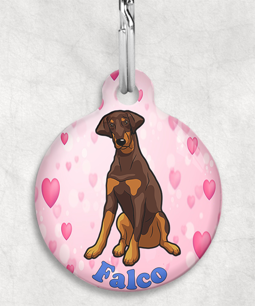 doberman-bruin-Naam-Los-huisdierpenning-hartjes