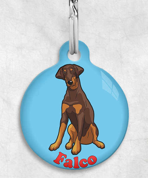 doberman-bruin-Naam-Los-huisdierpenning-lichtblauw