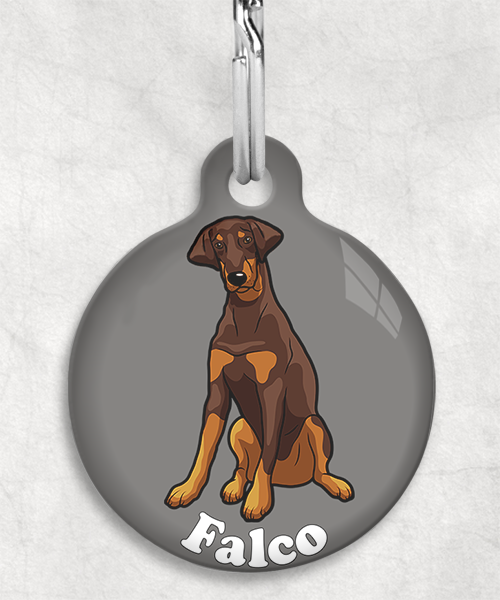 doberman-bruin-Naam-Los-huisdierpenning-lichtgrijs