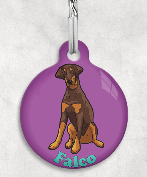 doberman-bruin-Naam-Los-huisdierpenning-lilla