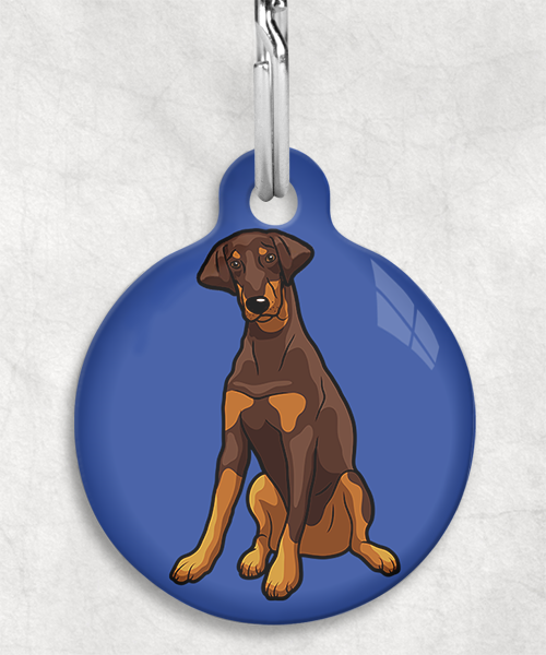 doberman-bruin-Zonder-Naam-huisdierpenning-blauw