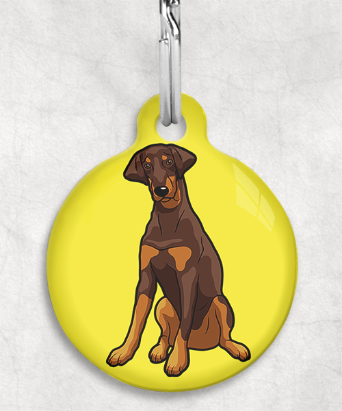 doberman-bruin-Zonder-Naam-huisdierpenning-geel