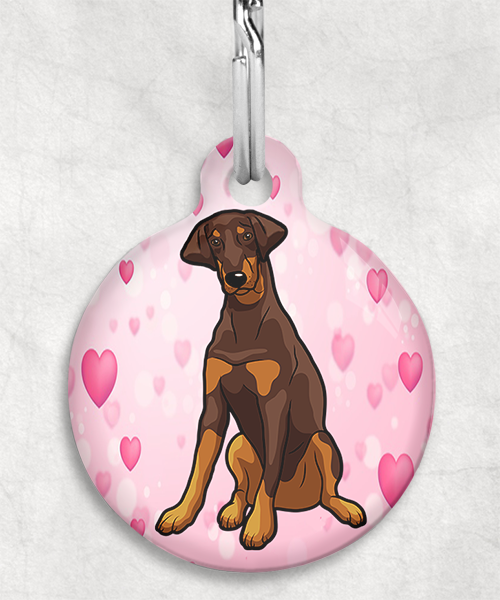 doberman-bruin-Zonder-Naam-huisdierpenning-hartjes