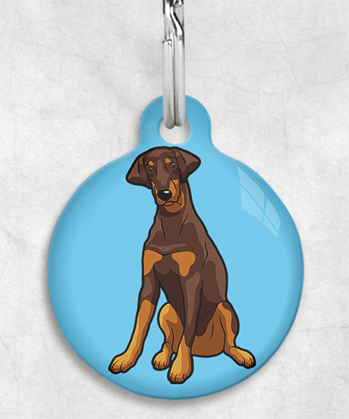 doberman-bruin-Zonder-Naam-huisdierpenning-lichtblauw