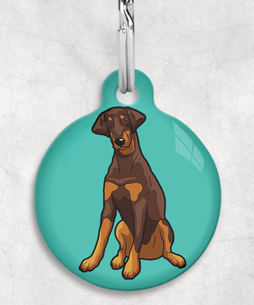 doberman-bruin-Zonder-Naam-huisdierpenning-turquoise