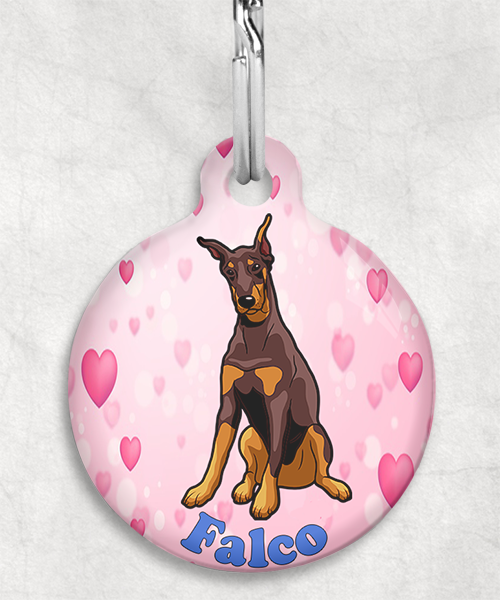doberman-gecoupeerde-oren-bruin-Naam-Los-huisdierpenning-hartjes