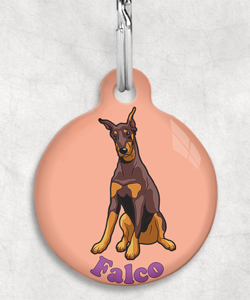 doberman-gecoupeerde-oren-bruin-Naam-Los-huisdierpenning-peach