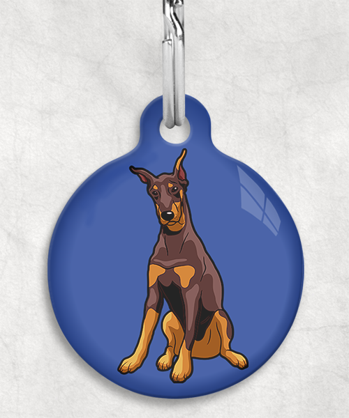 doberman-gecoupeerde-oren-bruin-Zonder-Naam-huisdierpenning-blauw