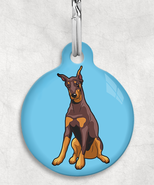 doberman-gecoupeerde-oren-bruin-Zonder-Naam-huisdierpenning-lichtblauw