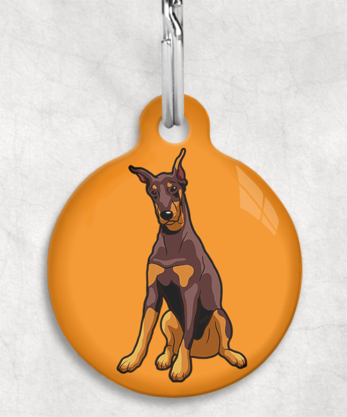 doberman-gecoupeerde-oren-bruin-Zonder-Naam-huisdierpenning-oranje