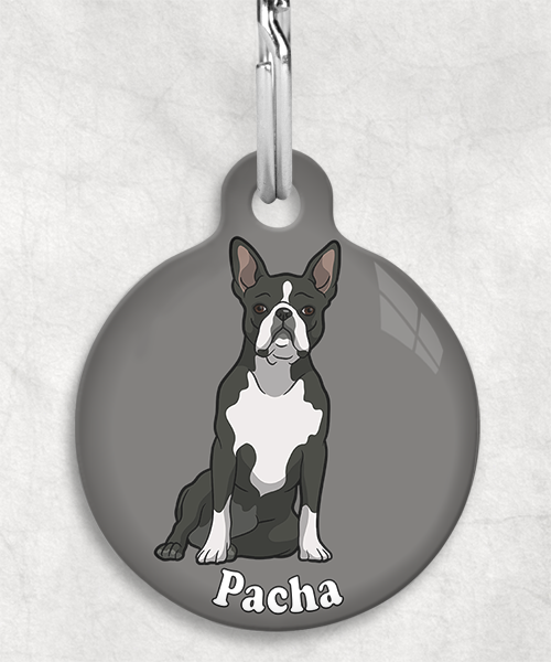 boston-terrier-naam-los-huisdierpenning-lichtgrijs