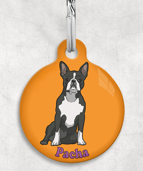 boston-terrier-naam-los-huisdierpenning-oranje