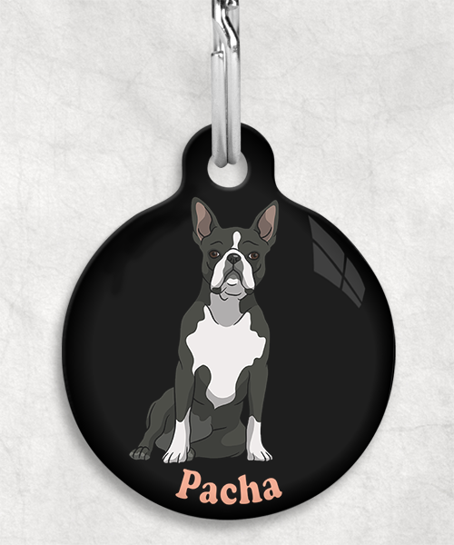 boston-terrier-naam-los-huisdierpenning-zwart