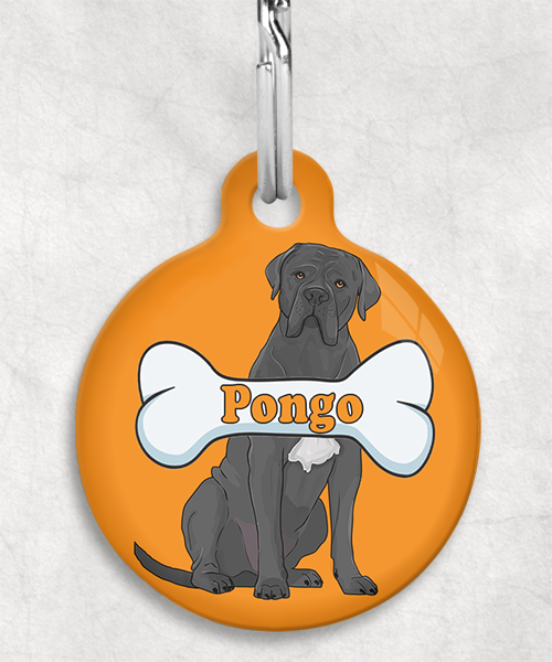 cane-corso-naam-been-huisdierpenning-oranje