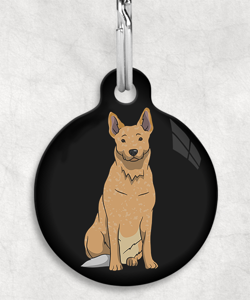 cattle-dog-bruin-zonder-naam-huisdierpenning-zwart