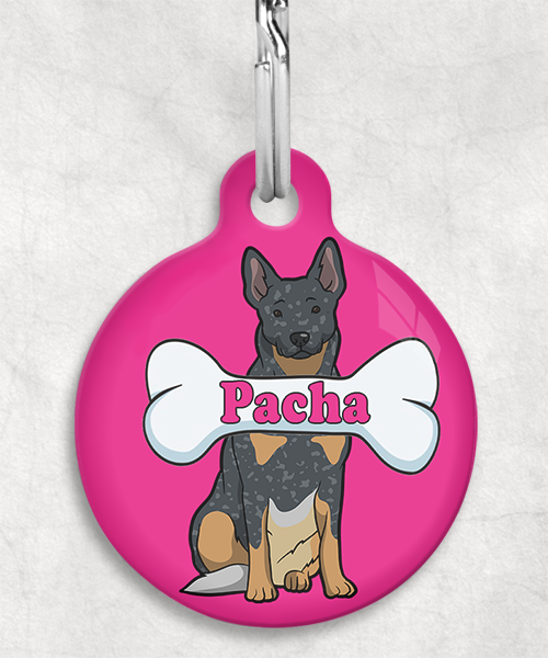 cattle-dog-naam-been-huisdierpenning-fushia
