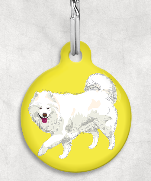 samojeed-zonder-naam-huisdierpenning-geel