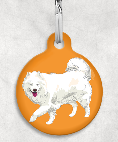 samojeed-zonder-naam-huisdierpenning-oranje