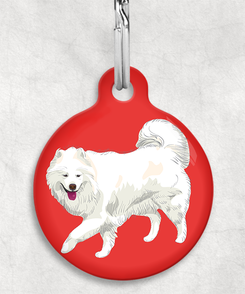 samojeed-zonder-naam-huisdierpenning-rood
