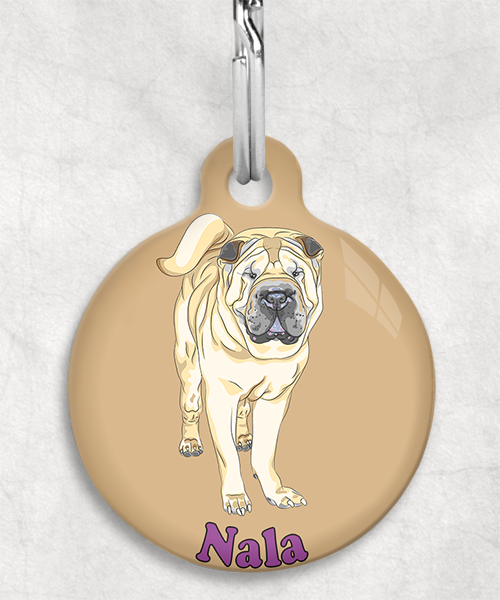 sharpei-naam-los-huisdierpenning-beige