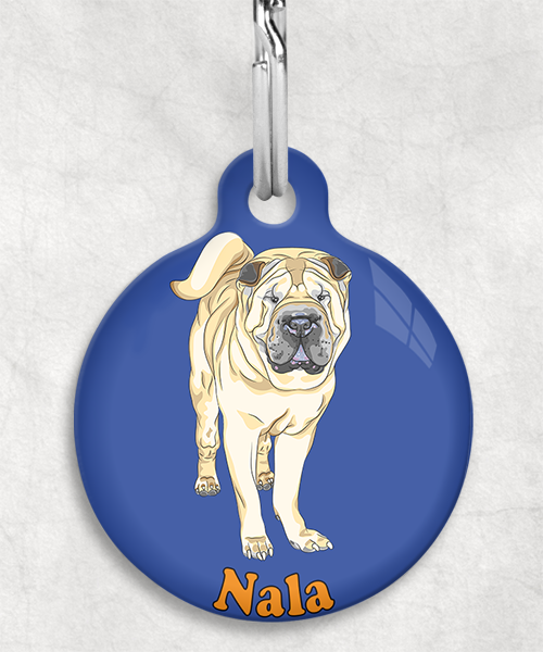 sharpei-naam-los-huisdierpenning-blauw