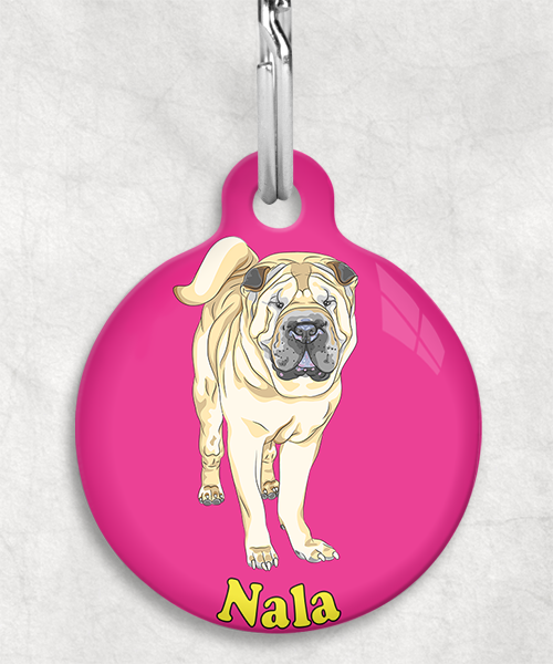 sharpei-naam-los-huisdierpenning-fushia