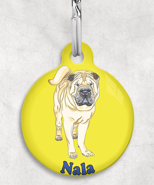 sharpei-naam-los-huisdierpenning-geel