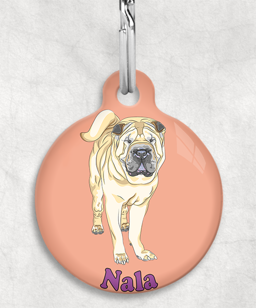 sharpei-naam-los-huisdierpenning-peach