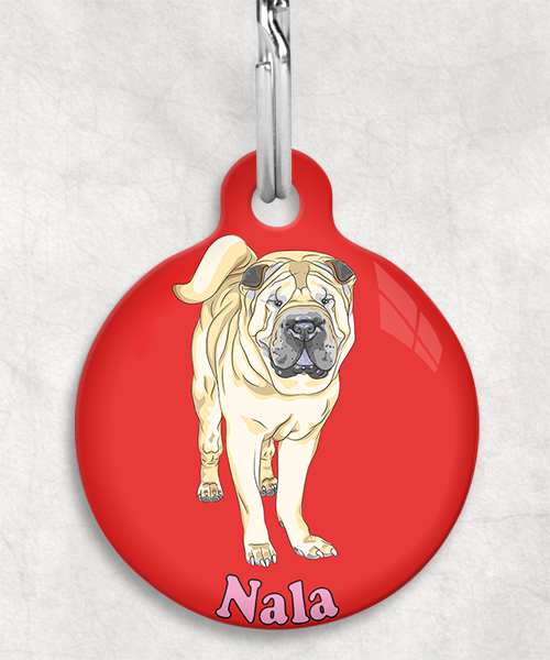 sharpei-naam-los-huisdierpenning-rood
