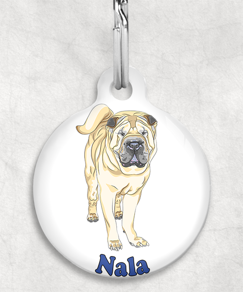 sharpei-naam-los-huisdierpenning-wit