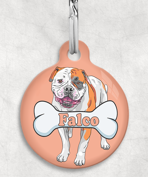 amerikaanse-bulldog-staand-naam-been-huisdierpenning-peach