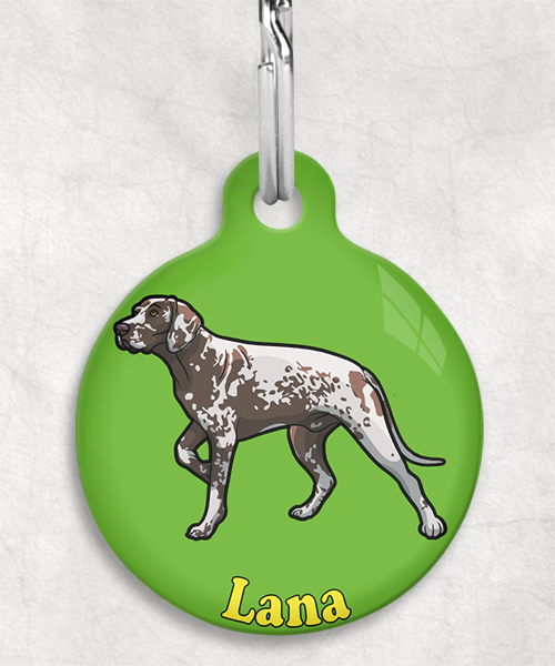 duitse-staande-donkerbruin-naam-los-huisdierpenning-groen