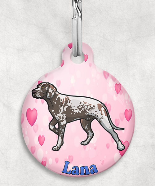 duitse-staande-donkerbruin-naam-los-huisdierpenning-hartjes