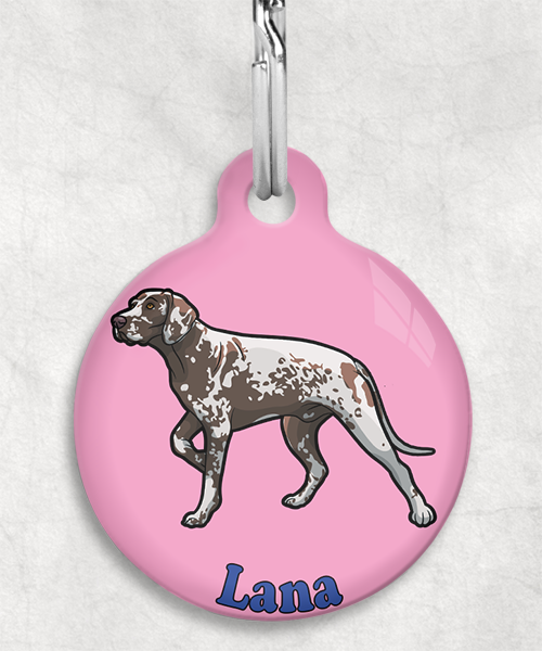 duitse-staande-donkerbruin-naam-los-huisdierpenning-lichtroze