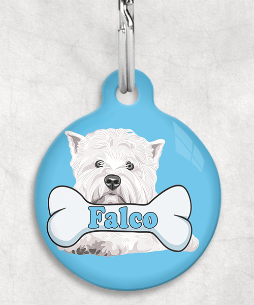 westie-naam-been-huisdierpenning-lichtblauw