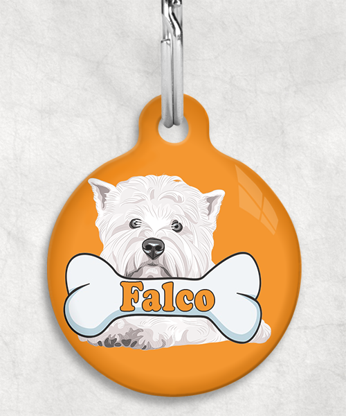 westie-naam-been-huisdierpenning-oranje