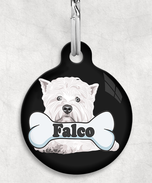 westie-naam-been-huisdierpenning-zwart