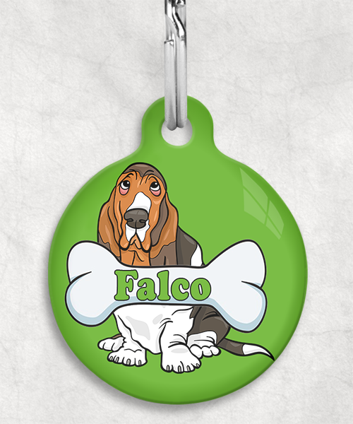 basset-hound-naam-been-huisdierpenning-groen-1