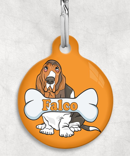 basset-hound-naam-been-huisdierpenning-oranje-1