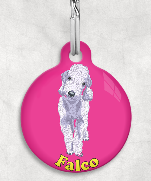 bedington-grijs-terrier-naam-los-huisdierpenning-fushia