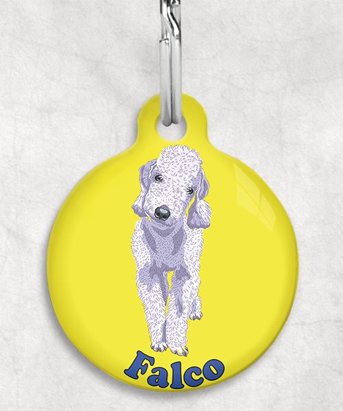 bedington-grijs-terrier-naam-los-huisdierpenning-geel