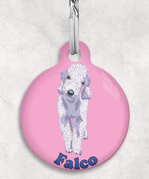 bedington-grijs-terrier-naam-los-huisdierpenning-lichtroze