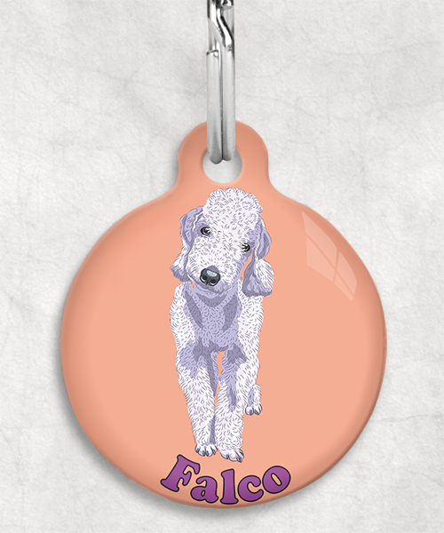 bedington-grijs-terrier-naam-los-huisdierpenning-peach