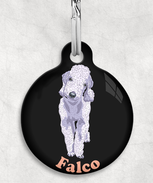 bedington-grijs-terrier-naam-los-huisdierpenning-zwart