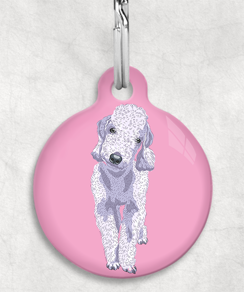 bedington-grijs-terrier-zonder-naam-huisdierpenning-lichtroze