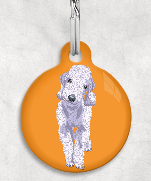 bedington-grijs-terrier-zonder-naam-huisdierpenning-oranje