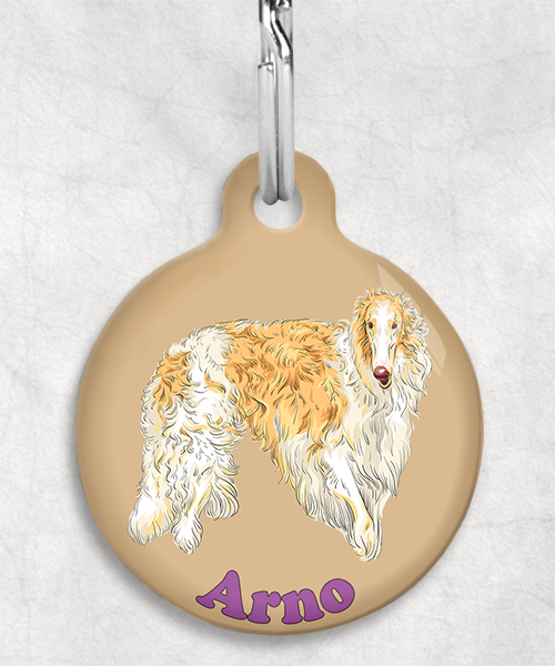 borzoi-naam-los-huisdierpenning-beige