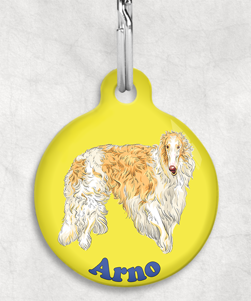borzoi-naam-los-huisdierpenning-geel