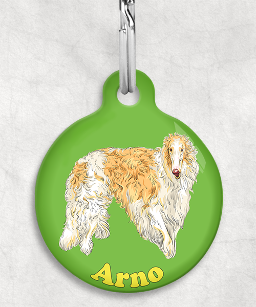 borzoi-naam-los-huisdierpenning-groen